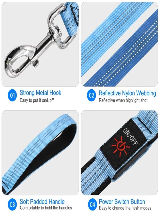 BSEEN LED Dog Leash - 4 Ft Light Up Dog Leash Rechargeable Glowing Pet Leash Reflective Puppy Lead Safety Dog Lights for Night Walking (BlueⅡ, 120cm) - Image 4